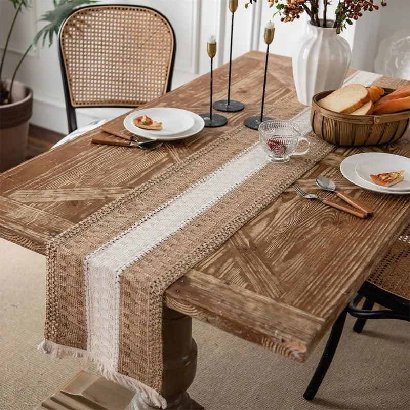 30x180cm Jute Linen Natural Burlap Table Runner