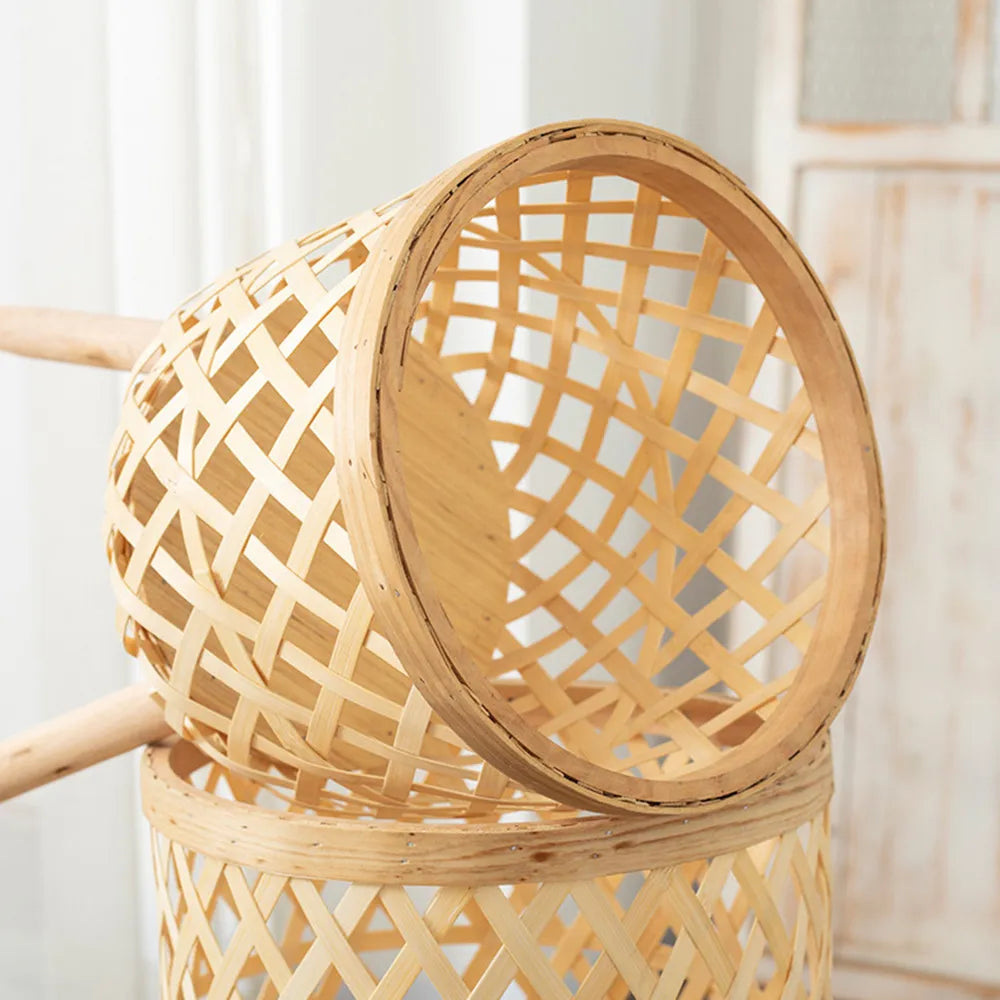 Handmade Bamboo Woven Flower Pot With Stand