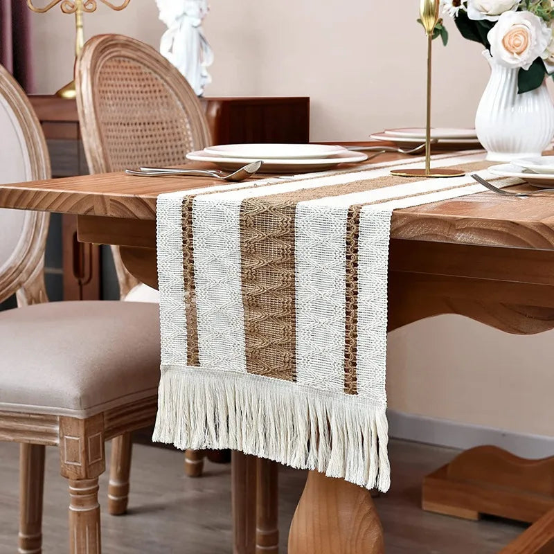 30x180cm Jute Linen Natural Burlap Table Runner