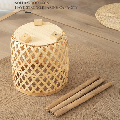 Handmade Bamboo Woven Flower Pot With Stand