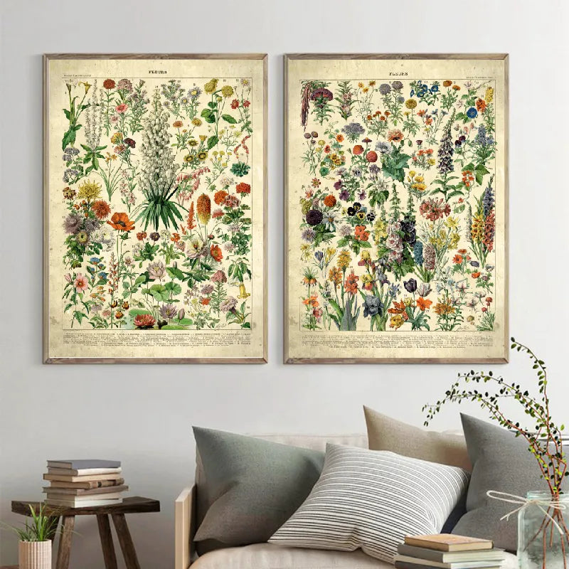 Botanical Retro Floral Wall Art